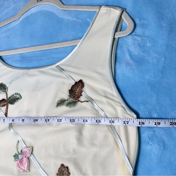 Vintage 90s Blushe Spiegel Embroidered Maxi Dress Size 14 Yellow Sheer Boho Y2K - Picture 8 of 10